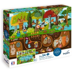 2 Puzzles - SENTOSPHERE - 24 pieces - La Vie Dessus / Vi Dessous - Obs