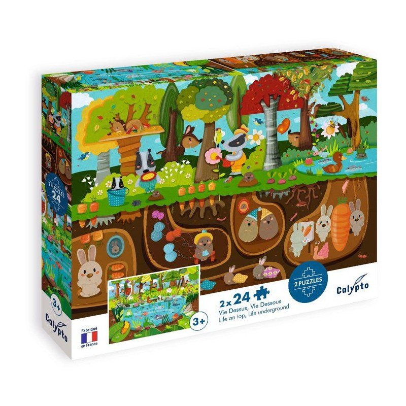 2 Puzzles - SENTOSPHERE - 24 pieces - La Vie Dessus / Vi Dessous - Obs