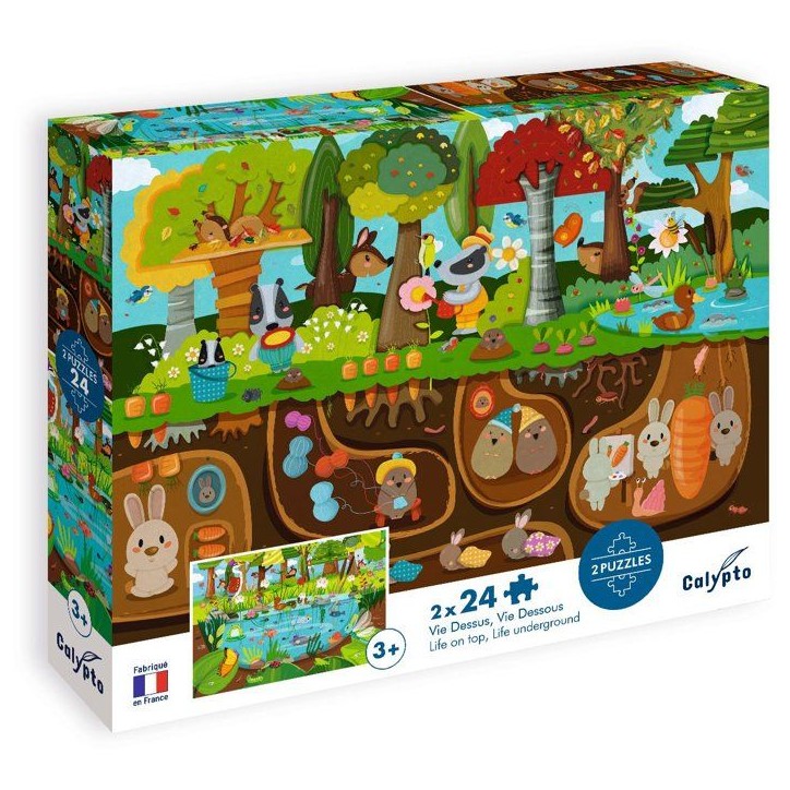 2 Puzzles - SENTOSPHERE - 24 pieces - La Vie Dessus / Vi Dessous - Observation - Mémoire - Logique - Des 3 ans 2 Puzzles - SENTOSPHERE - 24 pieces - La Vie Dessus / Vi Dessous - Observation - Mémoire - Logique - Des 3 ans