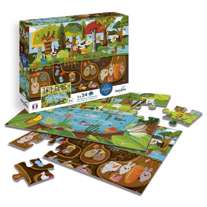 2 Puzzles - SENTOSPHERE - 24 pieces - La Vie Dessus / Vi Dessous - Observation - Mémoire - Logique - Des 3 ans 2 Puzzles - SENTOSPHERE - 24 pieces - La Vie Dessus / Vi Dessous - Observation - Mémoire - Logique - Des 3 ans