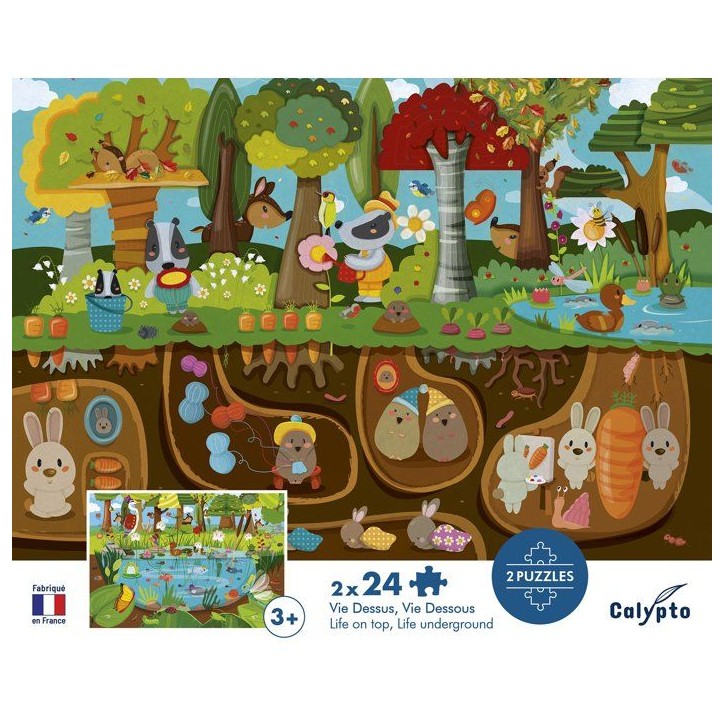 2 Puzzles - SENTOSPHERE - 24 pieces - La Vie Dessus / Vi Dessous - Observation - Mémoire - Logique - Des 3 ans 2 Puzzles - SENTOSPHERE - 24 pieces - La Vie Dessus / Vi Dessous - Observation - Mémoire - Logique - Des 3 ans