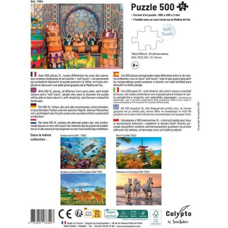 Puzzle - SENTOSPHERE - Calypto - 500 pieces XL - Médine de Fes - Maros - Toucher soyeux - Des 8 ans