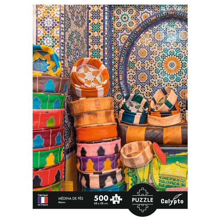 Puzzle - SENTOSPHERE - Calypto - 500 pieces XL - Médine de Fes - Maros - Toucher soyeux - Des 8 ans Puzzle - SENTOSPHERE - Calypto - 500 pieces XL - Médine de Fes - Maros - Toucher soyeux - Des 8 ans