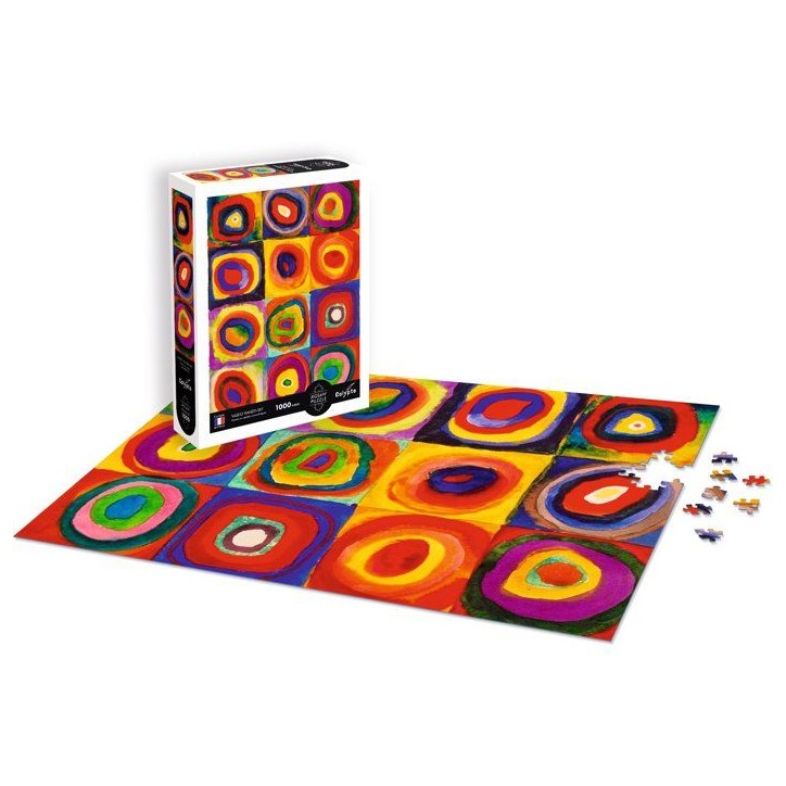 Puzzle - SENTOSPHERE - Calypto - 1000 pieces - Carrés et Cercles Concentriques - Vassily Kandisnky - Toucher Soyeux - Des 9 ans Puzzle - SENTOSPHERE - Calypto - 1000 pieces - Carrés et Cercles Concentriques - Vassily Kandisnky - Toucher Soyeux - Des 9 ans