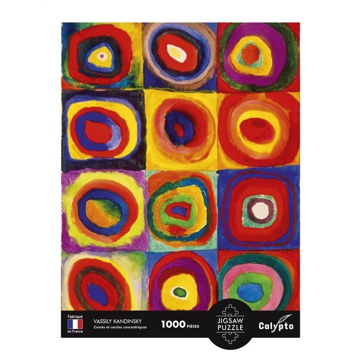 Puzzle - SENTOSPHERE - Calypto - 1000 pieces - Carrés et Cercles Concentriques - Vassily Kandisnky - Toucher Soyeux - Des 9 ans Puzzle - SENTOSPHERE - Calypto - 1000 pieces - Carrés et Cercles Concentriques - Vassily Kandisnky - Toucher Soyeux - Des 9 ans