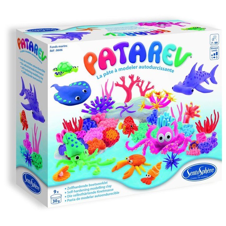 Pate a modeler autodurcissante - SENTOSPHERE - Patarev - Fonds Marins - Différentes Couleurs - 9 couleurs - Des 7 ans Pate a modeler autodurcissante - SENTOSPHERE - Patarev - Fonds Marins - Différentes Couleurs - 9 couleurs - Des 7 ans