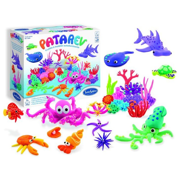 Pate a modeler autodurcissante - SENTOSPHERE - Patarev - Fonds Marins - Différentes Couleurs - 9 couleurs - Des 7 ans Pate a modeler autodurcissante - SENTOSPHERE - Patarev - Fonds Marins - Différentes Couleurs - 9 couleurs - Des 7 ans