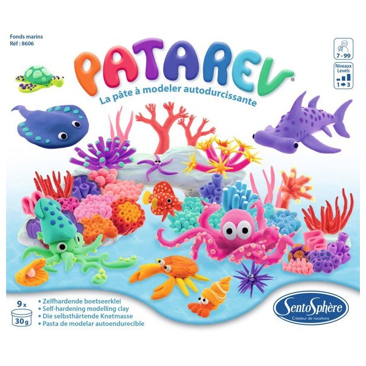 Pate a modeler autodurcissante - SENTOSPHERE - Patarev - Fonds Marins - Différentes Couleurs - 9 couleurs - Des 7 ans Pate a modeler autodurcissante - SENTOSPHERE - Patarev - Fonds Marins - Différentes Couleurs - 9 couleurs - Des 7 ans