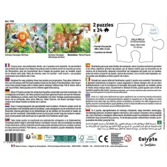 2 Puzzles - SENTOSPHERE - 24 pieces - Animaux Sauvages - Observation -
