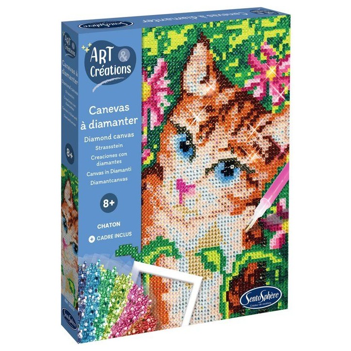 Création a base de mini strass - SENTOSPHERE - Art & Créations - Canevas a Diamanter - Chatons - Des 8 ans Création a base de mini strass - SENTOSPHERE - Art & Créations - Canevas a Diamanter - Chatons - Des 8 ans