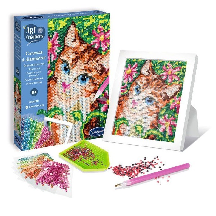 Création a base de mini strass - SENTOSPHERE - Art & Créations - Canevas a Diamanter - Chatons - Des 8 ans Création a base de mini strass - SENTOSPHERE - Art & Créations - Canevas a Diamanter - Chatons - Des 8 ans