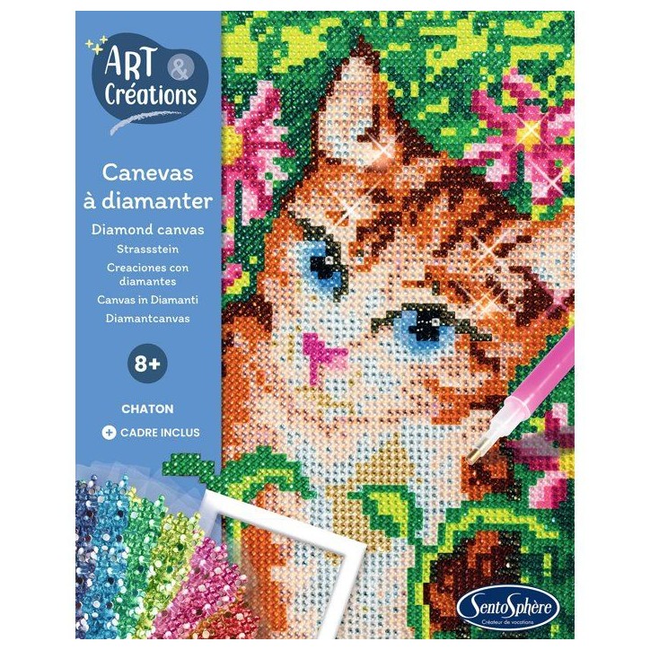 Création a base de mini strass - SENTOSPHERE - Art & Créations - Canevas a Diamanter - Chatons - Des 8 ans Création a base de mini strass - SENTOSPHERE - Art & Créations - Canevas a Diamanter - Chatons - Des 8 ans