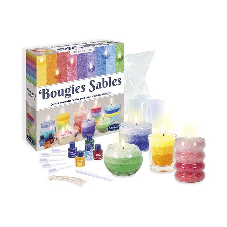 Kit creatif Bougie - SENTOSPHERE - Bougies Sables - Cire sous forme de sable - Différentes couleurs de sable - Des 14 ans Kit creatif Bougie - SENTOSPHERE - Bougies Sables - Cire sous forme de sable - Différentes couleurs de sable - Des 14 ans
