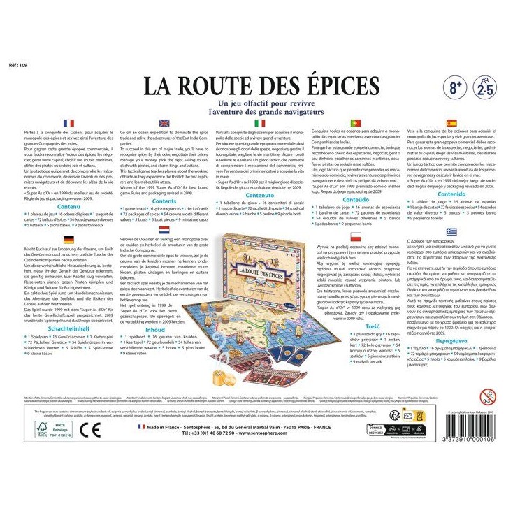 Jeu de société - SENTOSPHERE - La route des épices - A la conquete de nouveau territoire - Des 7 ans Jeu de société - SENTOSPHERE - La route des épices - A la conquete de nouveau territoire - Des 7 ans