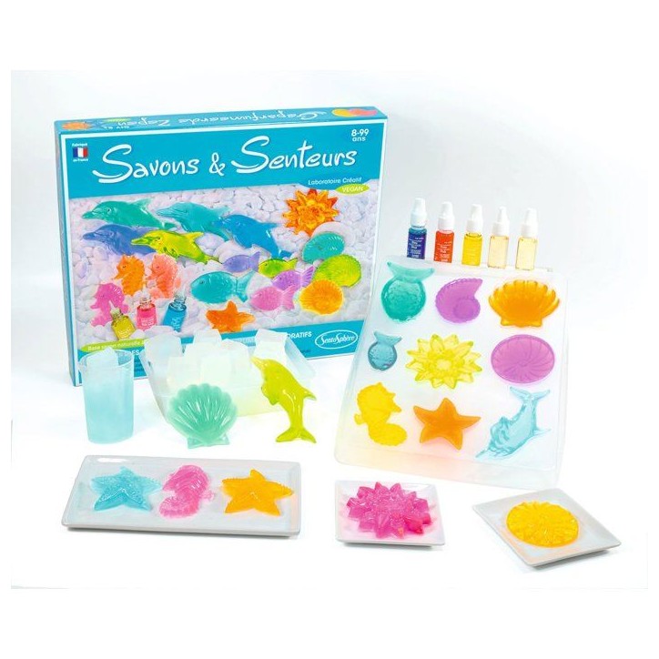 Kit Cosmétique - SENTOSPHERE - Savons et Senteurs - Mouler des savons - Base Glycérine - Parfums et Colorants - Des 8 ans Kit Cosmétique - SENTOSPHERE - Savons et Senteurs - Mouler des savons - Base Glycérine - Parfums et Colorants - Des 8 ans