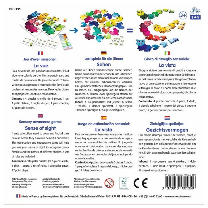 Jeu Sensoriel - SENTOSPHERE - La vue - Collaboratif - Observation et réflexe - Des 3 ans Jeu Sensoriel - SENTOSPHERE - La vue - Collaboratif - Observation et réflexe - Des 3 ans