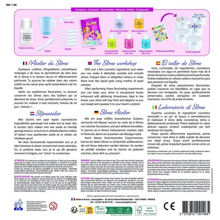 Kit loisir Créatif - SENTOSPHERE - L'atelier du Slime - Gomme D'origine Natuelle - Colorants Cosmétiques - Des 8 ans Kit loisir Créatif - SENTOSPHERE - L'atelier du Slime - Gomme D'origine Natuelle - Colorants Cosmétiques - Des 8 ans