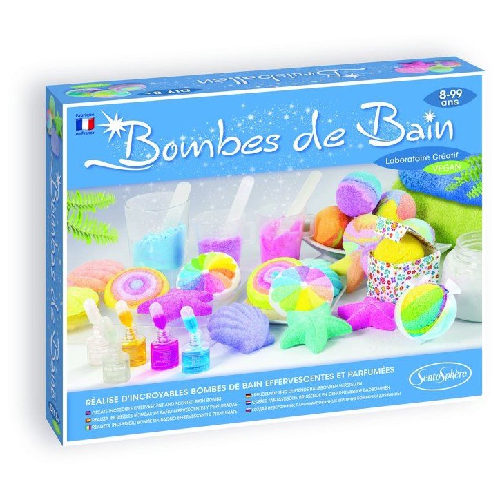 Bombes de Bain - SENTOSPHERE - Fabrique tes propres bombes ou galet effervescents - Différentes formes - Des 8 ans Bombes de Bain - SENTOSPHERE - Fabrique tes propres bombes ou galet effervescents - Différentes formes - Des 8 ans