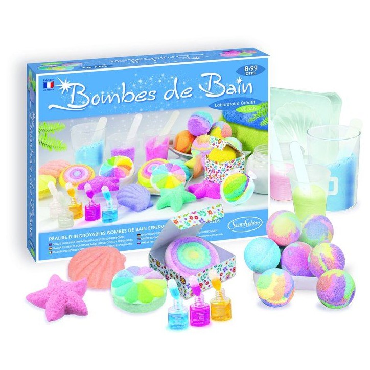 Bombes de Bain - SENTOSPHERE - Fabrique tes propres bombes ou galet effervescents - Différentes formes - Des 8 ans Bombes de Bain - SENTOSPHERE - Fabrique tes propres bombes ou galet effervescents - Différentes formes - Des 8 ans