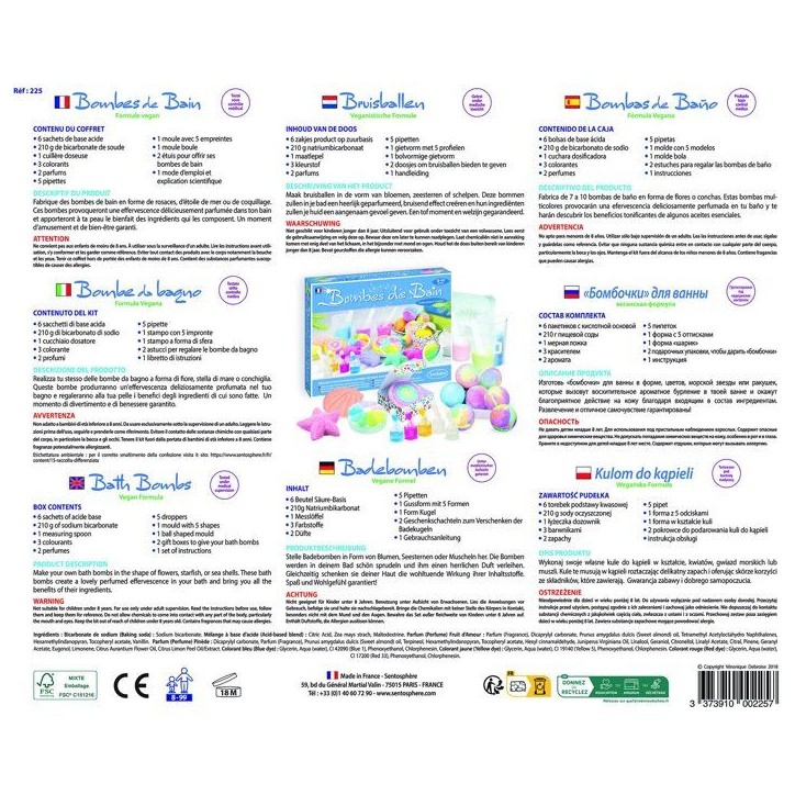 Bombes de Bain - SENTOSPHERE - Fabrique tes propres bombes ou galet effervescents - Différentes formes - Des 8 ans Bombes de Bain - SENTOSPHERE - Fabrique tes propres bombes ou galet effervescents - Différentes formes - Des 8 ans