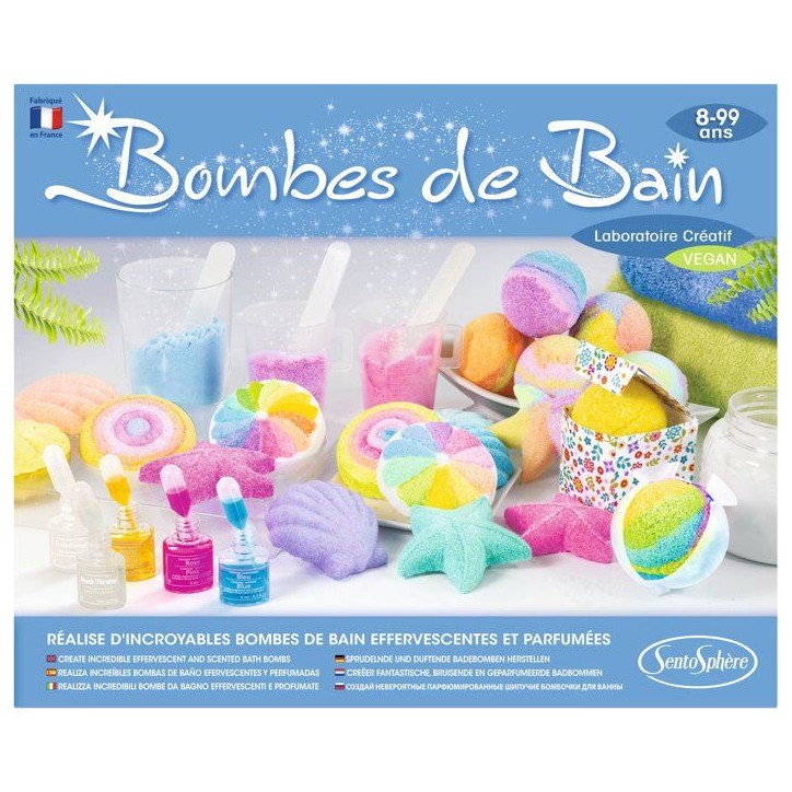 Bombes de Bain - SENTOSPHERE - Fabrique tes propres bombes ou galet effervescents - Différentes formes - Des 8 ans Bombes de Bain - SENTOSPHERE - Fabrique tes propres bombes ou galet effervescents - Différentes formes - Des 8 ans