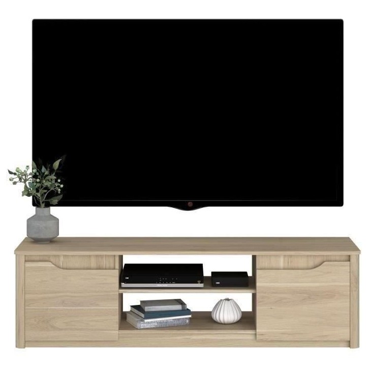 Ensemble Table basse avec coffre, Meuble Tv et Buffet - BETTY - Panneau de particules - Décor Chene - PARISOT