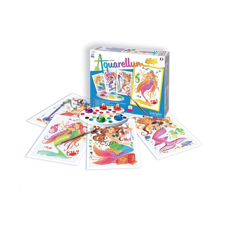 Peinture aquerelle - SENTOSPHERE - Aquarellum Junior - Sirenes - 5 cou