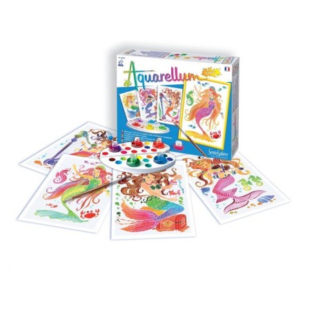 Peinture aquerelle - SENTOSPHERE - Aquarellum Junior - Sirenes - 5 cou