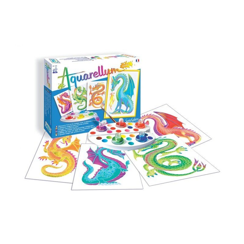Peinture aquerelle - SENTOSPHERE - Aquarellum Junior - Dragons - 5 cou