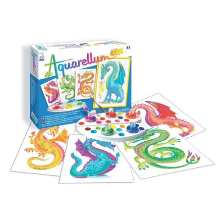 Peinture aquerelle - SENTOSPHERE - Aquarellum Junior - Dragons - 5 cou