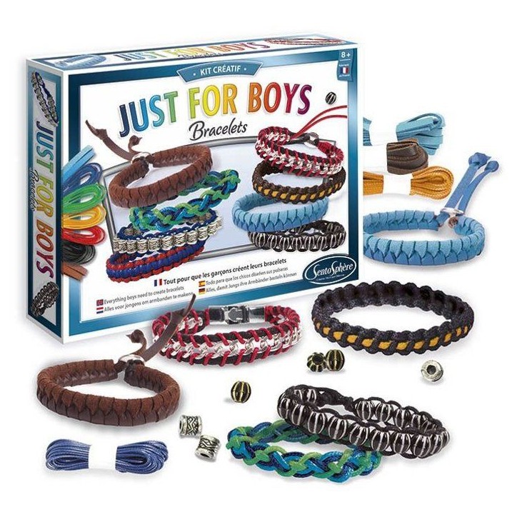Kit creatif bijoux - SENTOSPHERE - Just for Boys - Fabrication de bijoux pour garçons - Améliorer sa dextérité - Des 8 ans Kit creatif bijoux - SENTOSPHERE - Just for Boys - Fabrication de bijoux pour garçons - Améliorer sa dextérité - Des 8 ans