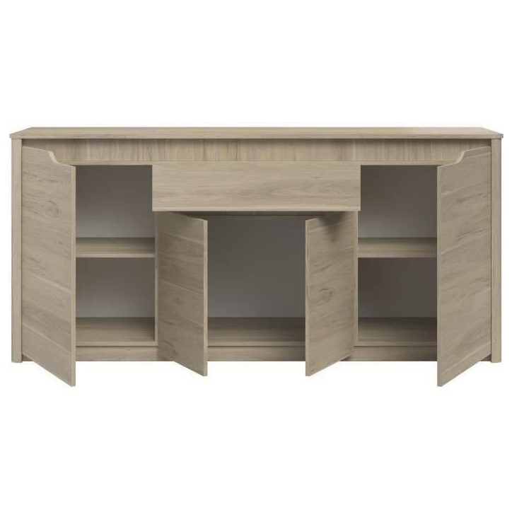 Ensemble Table basse avec coffre, Meuble Tv et Buffet - BETTY - Panneau de particules - Décor Chene - PARISOT
