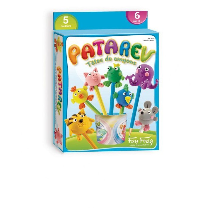 Pate a modeler - SENTOSPHERE - Patarev - Blister - Tetes de Crayon - 5 pots de couleur - 8 tetes d'animaux - Des 6 ans Pate a modeler - SENTOSPHERE - Patarev - Blister - Tetes de Crayon - 5 pots de couleur - 8 tetes d'animaux - Des 6 ans