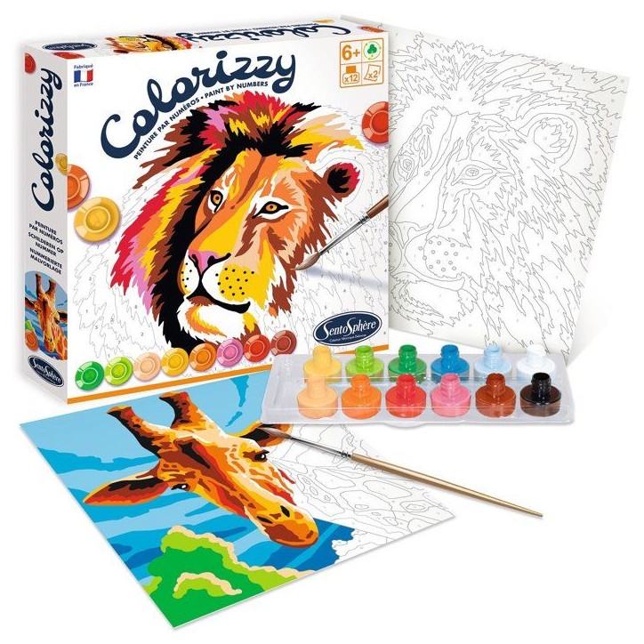 Peinture Acrylique - SENTOSPHERE - Colorizzy - Savane - Peinture a numéro pour jeunes artistes - Des 8 ans Peinture Acrylique - SENTOSPHERE - Colorizzy - Savane - Peinture a numéro pour jeunes artistes - Des 8 ans