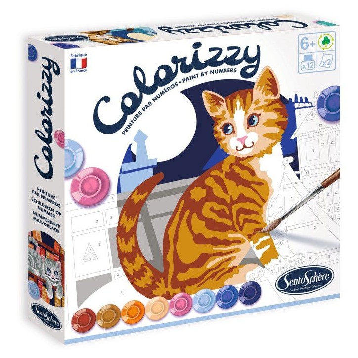 Peinture Acrylique - SENTOSPHERE - Colorizzy - Chats - Peinture a numéro pour jeunes artistes - Des 8 ans