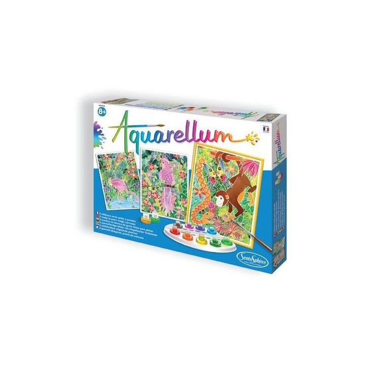 Peinture aquerelle - SENTOSPHERE - Aquarellum - Amazone - 9 couleurs - 3 tableaux - Sertissage sur papier Vélin - Des 7 ans Peinture aquerelle - SENTOSPHERE - Aquarellum - Amazone - 9 couleurs - 3 tableaux - Sertissage sur papier Vélin - Des 7 ans