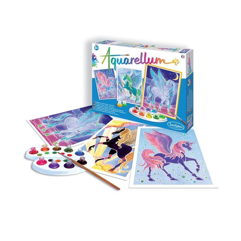Peinture aquerelle - SENTOSPHERE - Aquarellum - Pégases - 9 couleurs
