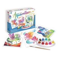 Peinture aquerelle - SENTOSPHERE - Aquarellum - Licornes et Pégases -