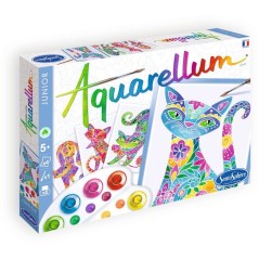 Peinture aquerelle - SENTOSPHERE - Aquarellum Junior - Chats - 5 coule