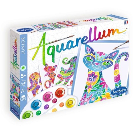 Peinture aquerelle - SENTOSPHERE - Aquarellum Junior - Chats - 5 coule