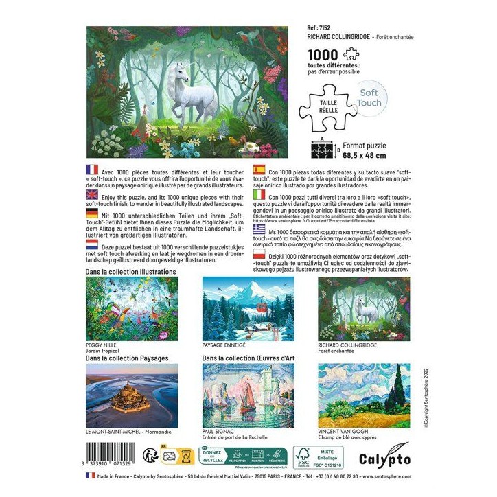 Puzzle - SENTOSPHERE - Calypto - 1000 pieces - Foret enchantée - Richard Collingridge - Toucher soyeux - Des 9 ans Puzzle - SENTOSPHERE - Calypto - 1000 pieces - Foret enchantée - Richard Collingridge - Toucher soyeux - Des 9 ans