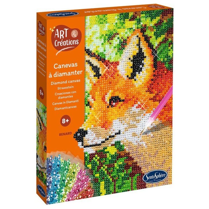 Création a base de mini strass - SENTOSPHERE - Art & Créations - Canevas a Diamanter - Renard - Des 8 ans Création a base de mini strass - SENTOSPHERE - Art & Créations - Canevas a Diamanter - Renard - Des 8 ans