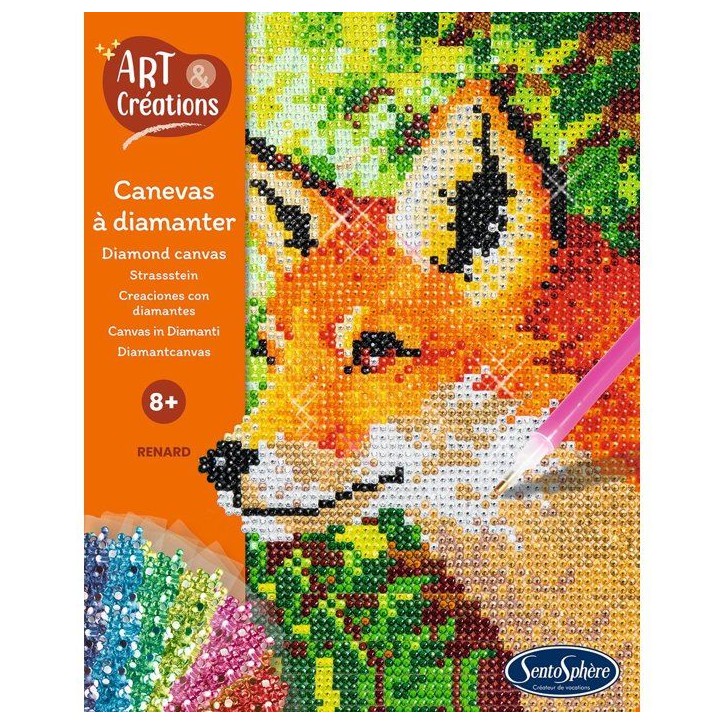 Création a base de mini strass - SENTOSPHERE - Art & Créations - Canevas a Diamanter - Renard - Des 8 ans Création a base de mini strass - SENTOSPHERE - Art & Créations - Canevas a Diamanter - Renard - Des 8 ans