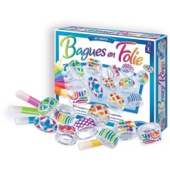 Kit creatif bijoux - SENTOSPHERE - Bagues en Folies - 12 bagues transp