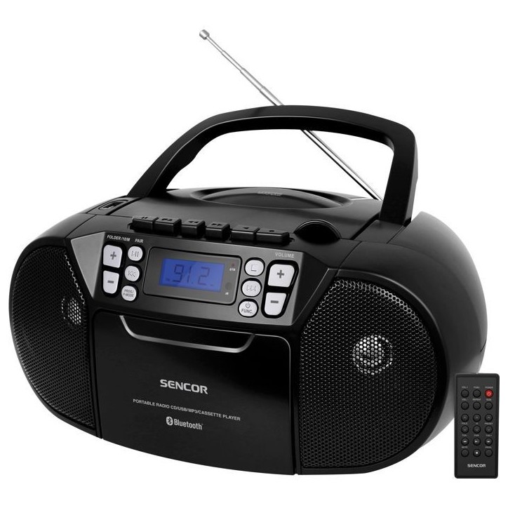 Lecteur CD / Casettes - SENCOR - SPT 3907 B - 4 W - Bluetooth - Noir Lecteur CD / Casettes - SENCOR - SPT 3907 B - 4 W - Bluetooth - Noir