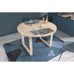 Table a manger extensible - BETTY - Ronde - Décor chene - 4 / 6 perso