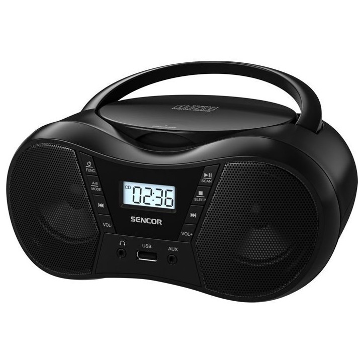 Boombox avec CD, BT, MP3, USB, AUX et radio FM - Sencor - SPT 2300 BK Boombox avec CD, BT, MP3, USB, AUX et radio FM - Sencor - SPT 2300 BK