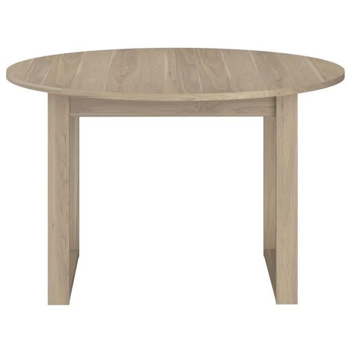 Table a manger extensible - BETTY - Ronde - Décor chene - 4 / 6 personnes - 120 / 155 x 120 x 75 cm - PARISOT Table a manger extensible - BETTY - Ronde - Décor chene - 4 / 6 personnes - 120 / 155 x 120 x 75 cm - PARISOT