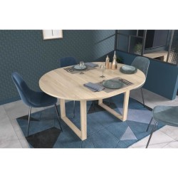 Table a manger extensible - BETTY - Ronde - Décor chene - 4 / 6 perso