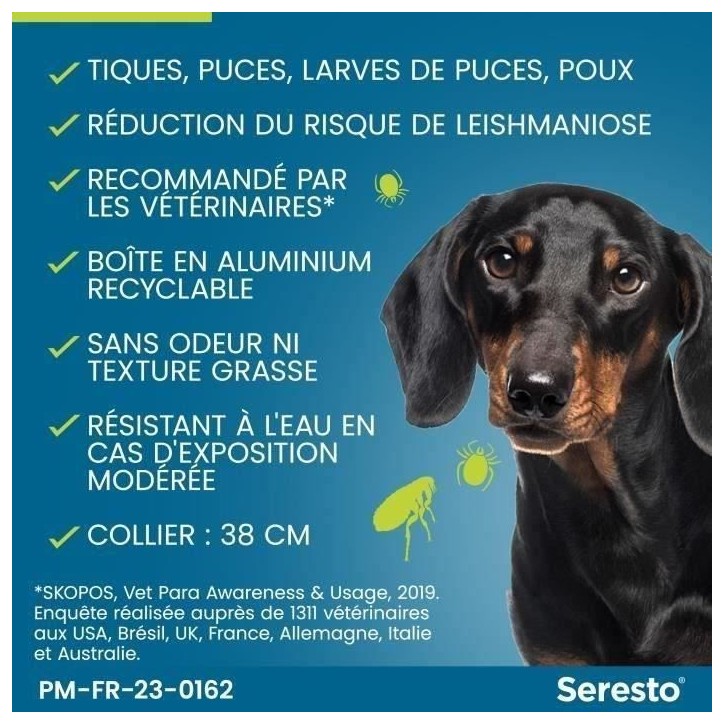 SERESTO Chien Collier Anti-Puces et Anti-Tiques -8kg 2 unités SERESTO Chien Collier Anti-Puces et Anti-Tiques -8kg 2 unités